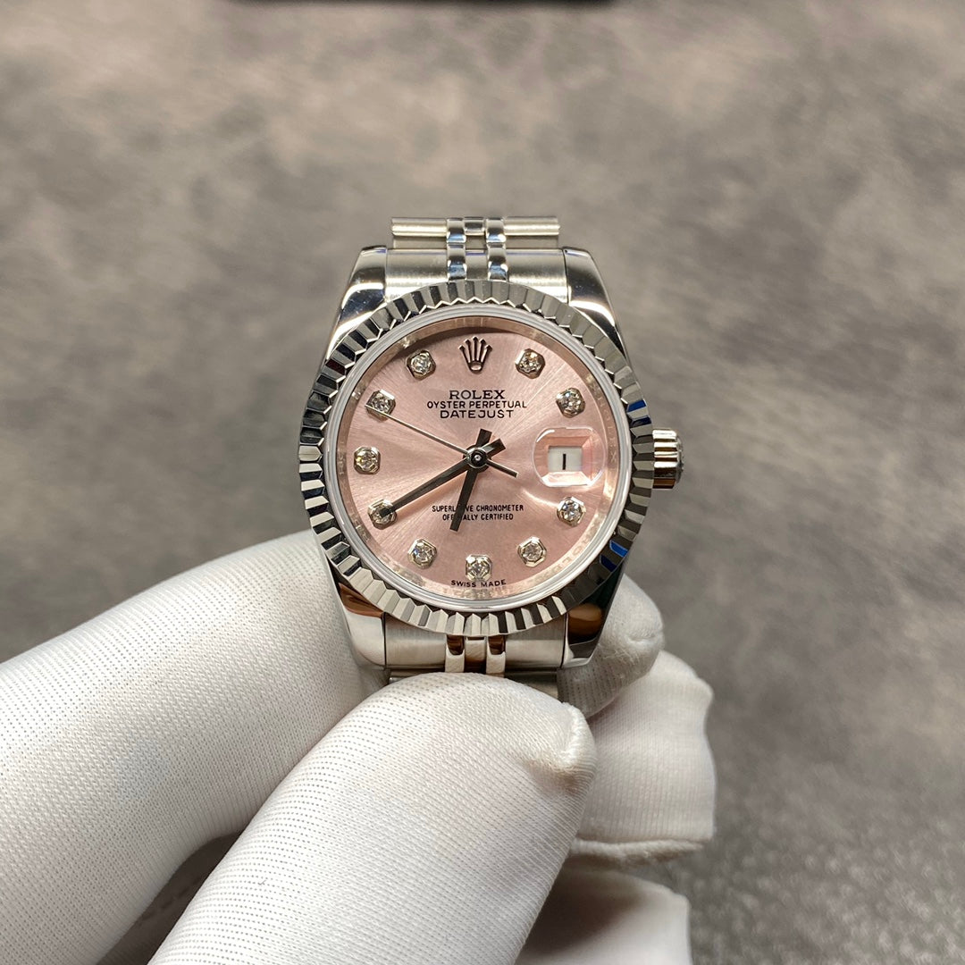 Lobster Pink Dial Automatic Watch 28 mm