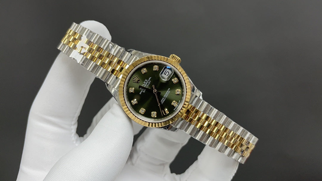 Gold Green Automatic Watch 31 mm