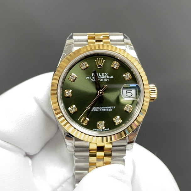 Gold Green Automatic Watch 31 mm